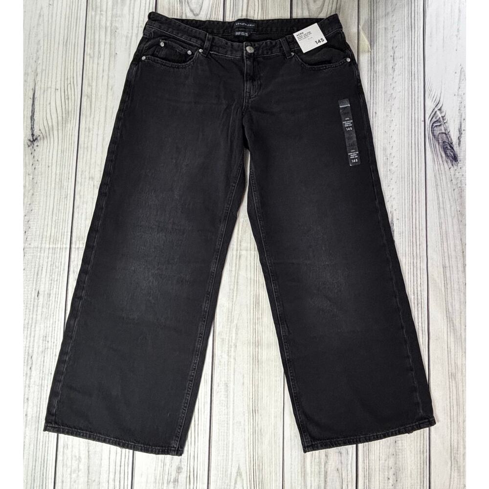 Aeropostale Women's 14S Super Low Rise Baggy Wide Leg NonStretch Jeans